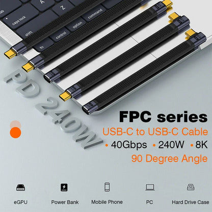BowLift | USB4 Elbow Connector Cable – 240W, 40Gbps, 8K (1+1 FREE)
