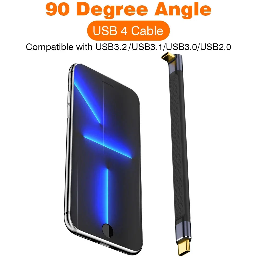 BowLift | USB4 Elbow Connector Cable – 240W, 40Gbps, 8K (1+1 FREE)