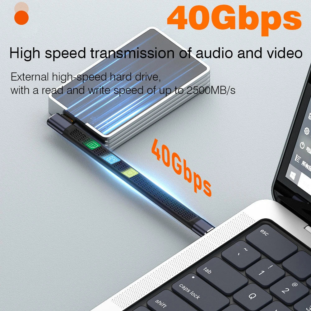 BowLift | USB4 Elbow Connector Cable – 240W, 40Gbps, 8K (1+1 FREE)