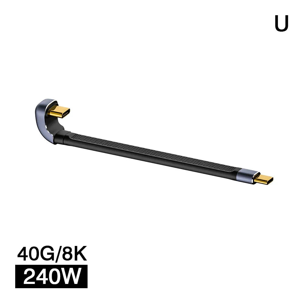BowLift | USB4 Elbow Connector Cable – 240W, 40Gbps, 8K (1+1 FREE)