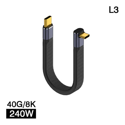 BowLift | USB4 Elbow Connector Cable – 240W, 40Gbps, 8K (1+1 FREE)