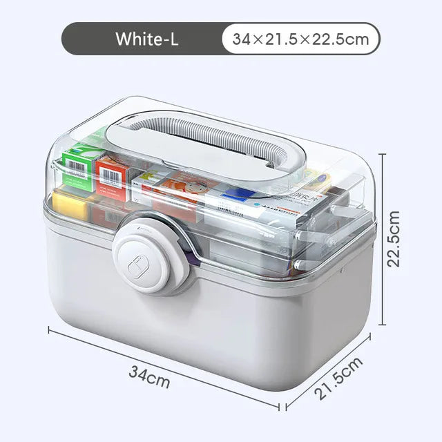 Skanto | Family Medicine Organizer Box – Portable First Aid Kit & Medical Storage Box