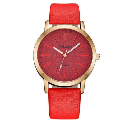 Kalsten | IcoolGadgets High Quality Fashion Womens Ladies Simple Watches Geneva Faux Leather Analog Quartz Wrist Watch clock saat Gift