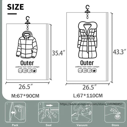 BowLift | Vacuum Storage Bags – Space-Saving Clothing Organizer – Dust and Moisture Protection – Reusable Wardrobe Solution