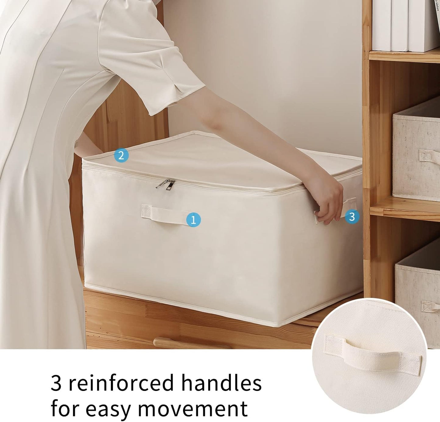Brehn | Canvas Clothing Storage Organizer Set – Double-Zipper Bag with Handles & Clear Window