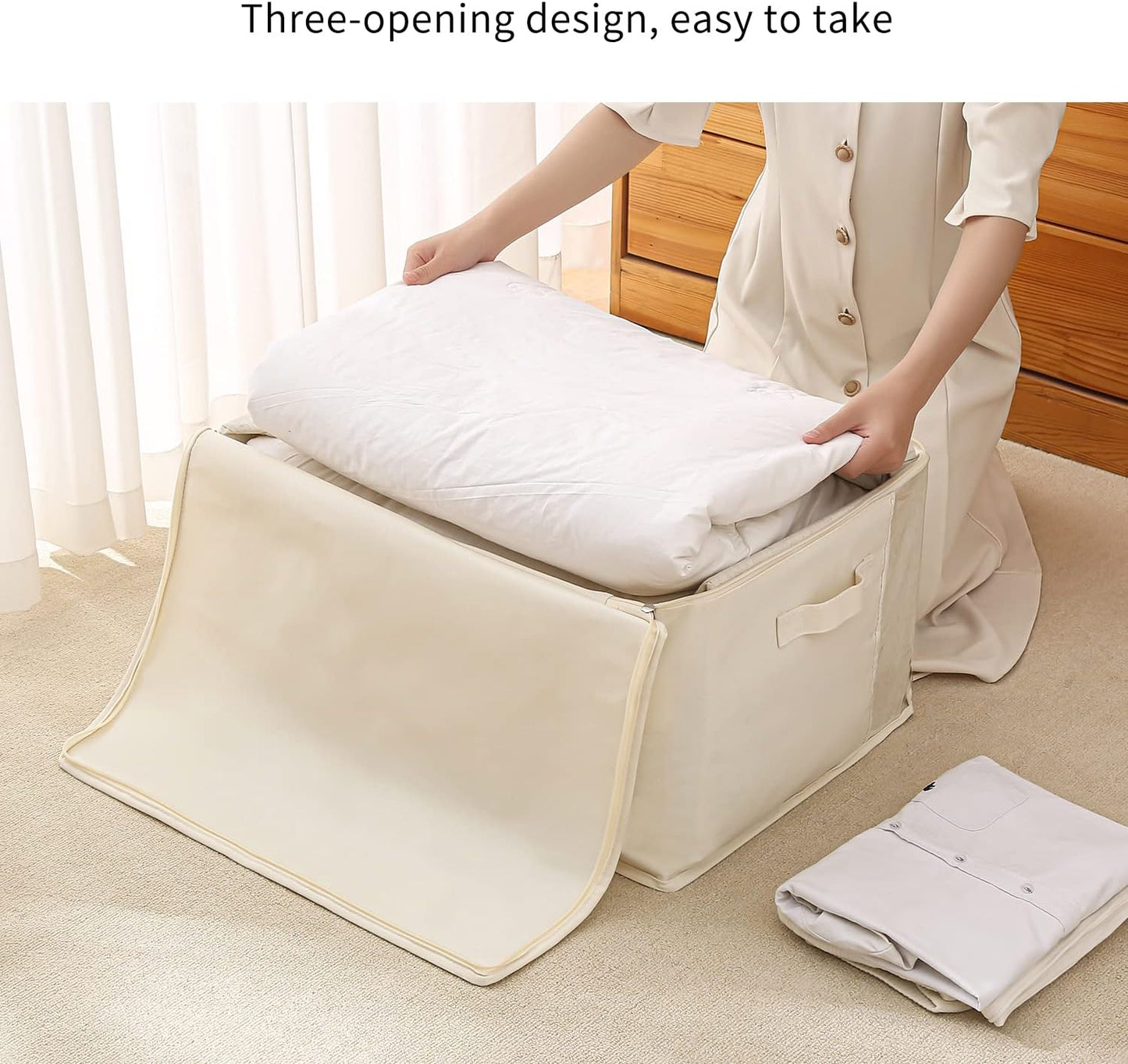 Brehn | Canvas Clothing Storage Organizer Set – Double-Zipper Bag with Handles & Clear Window
