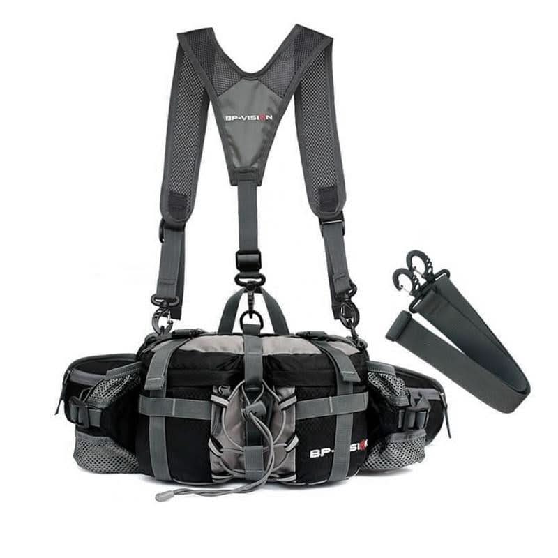 Waterproof hiking hip bag with bottle holder