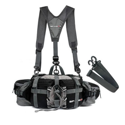 Waterproof hiking hip bag with bottle holder