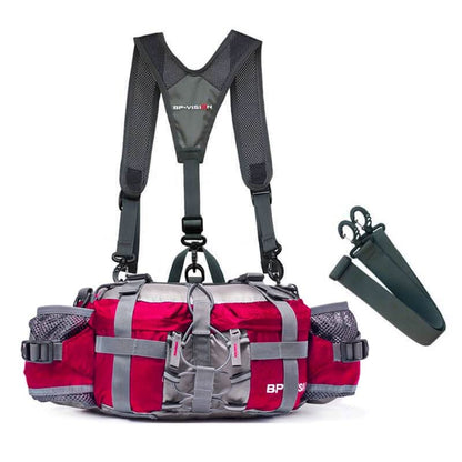 Waterproof hiking hip bag with bottle holder