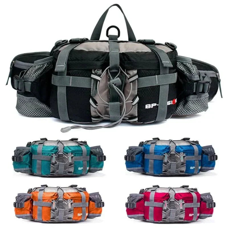 Waterproof hiking hip bag with bottle holder