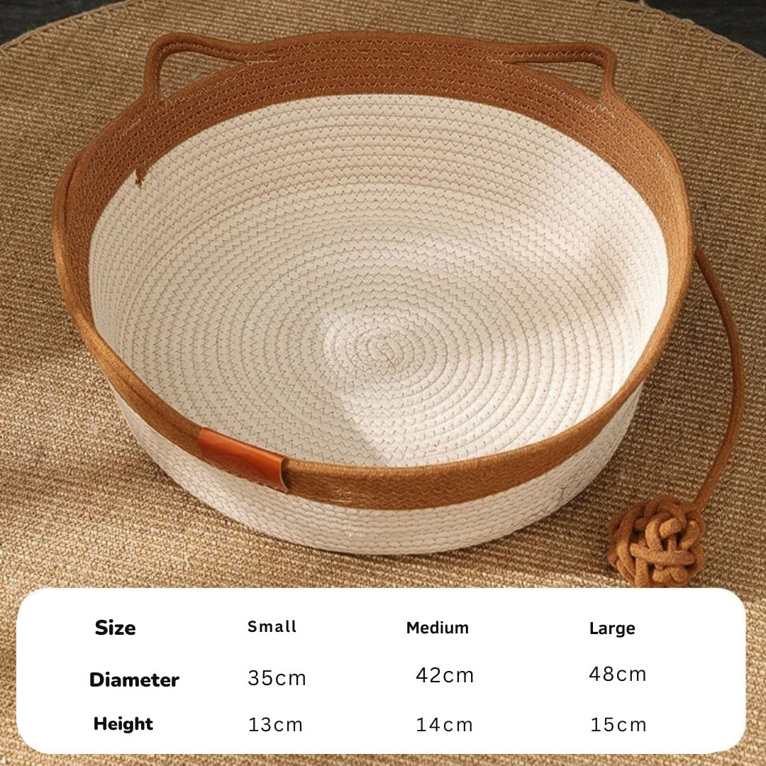 Hand-woven Cotton Rope Cat Bed Bowlift