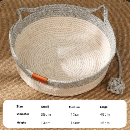 Hand-woven Cotton Rope Cat Bed Bowlift