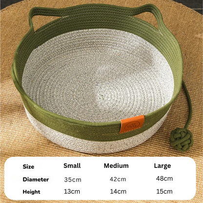 Hand-woven Cotton Rope Cat Bed Bowlift