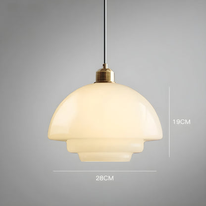 AuraBeam Light – Minimalist Ivory Glass LED Pendant Lamp | Skanto
