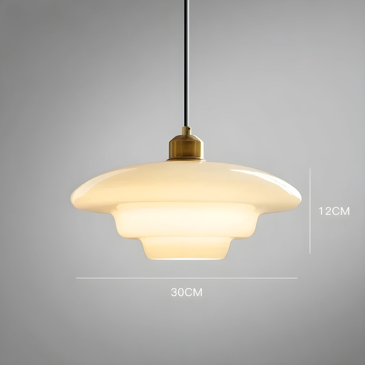 AuraBeam Light – Minimalist Ivory Glass LED Pendant Lamp | Skanto