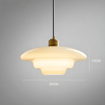 AuraBeam Light – Minimalist Ivory Glass LED Pendant Lamp | Skanto