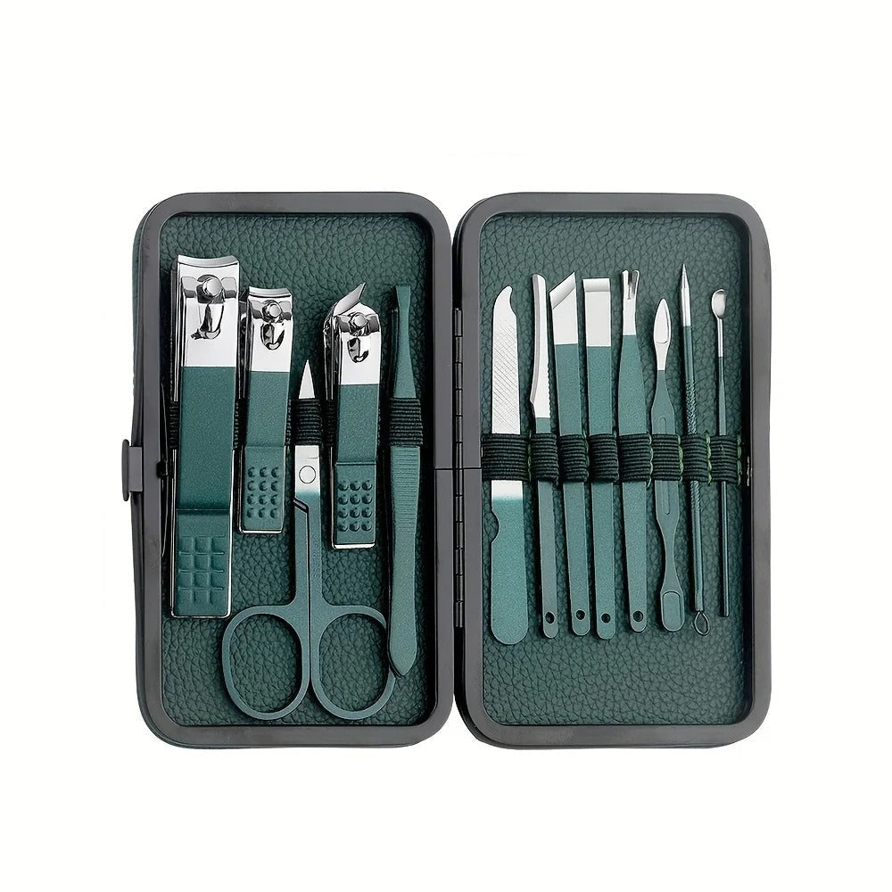 Skanto | Stainless Steel Grooming Set | 7, 13, or 24-Piece Set for Home or Travel Manicure & Pedicure