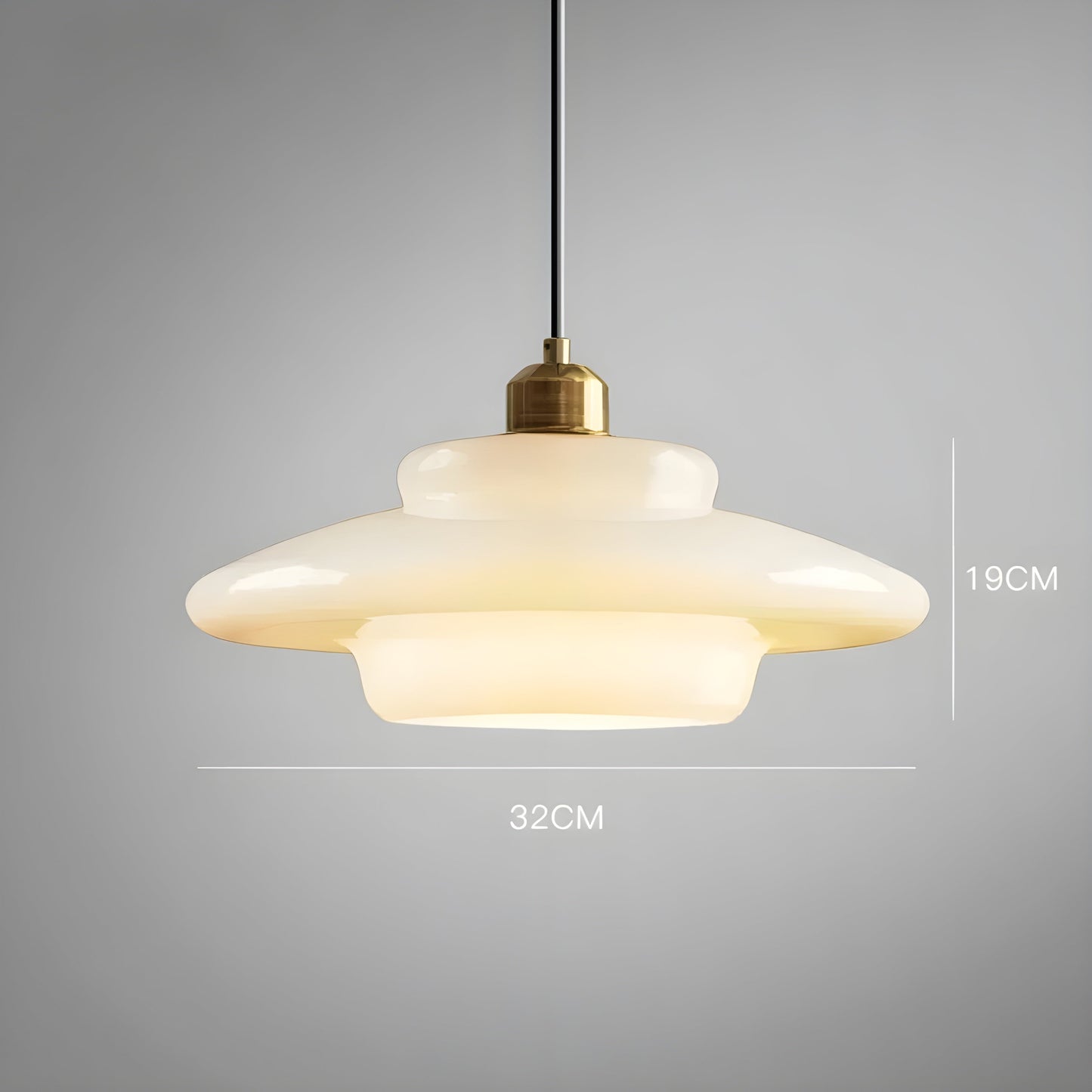 AuraBeam Light – Minimalist Ivory Glass LED Pendant Lamp | Skanto