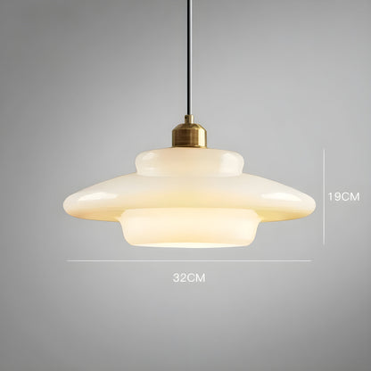 AuraBeam Light – Minimalist Ivory Glass LED Pendant Lamp | Skanto