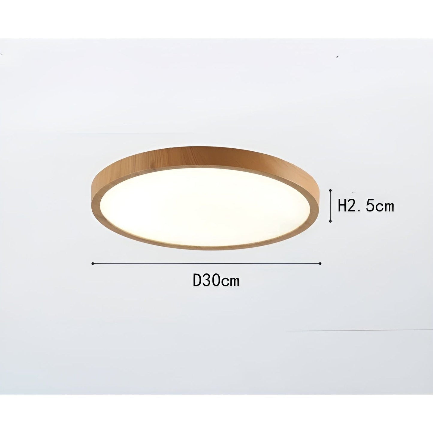 GrainGlow Light - Modern Ultra-Thin Wood Ceiling Lamp | Skanto