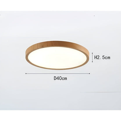 GrainGlow Light - Modern Ultra-Thin Wood Ceiling Lamp | Skanto
