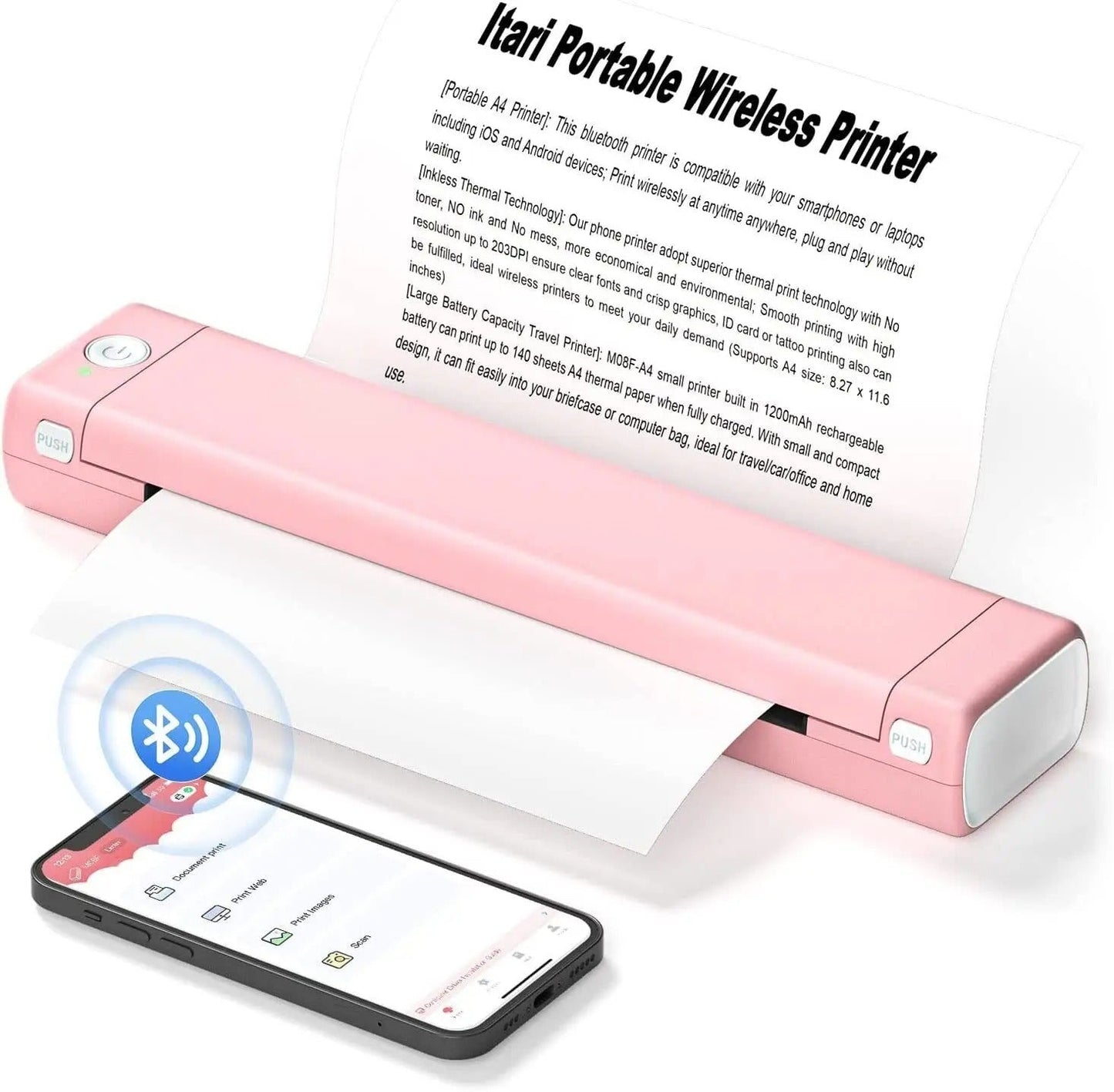 BowLift | Ultimate Wireless A4 Thermal Printer - Compatible with Android, iOS & Laptops