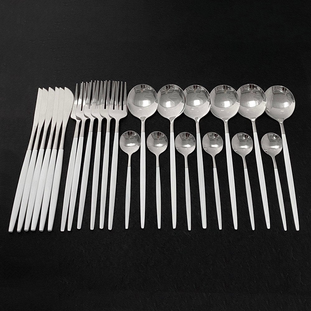 Skanto | RoyalGlimmer Gold Cutlery Set - Gold Cutlery Set for a Luxurious Table Setting