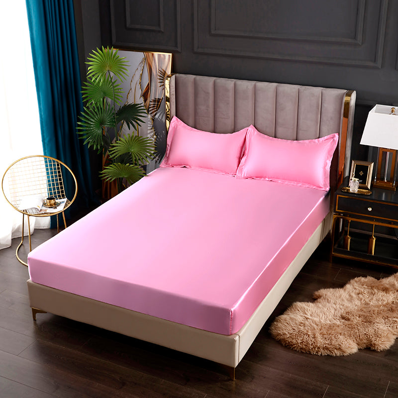 Skanto Silk Satin Elastic Fitted Sheet with FREE* Silk Satin Pillowcase Skanto