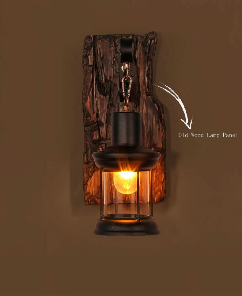 Skanto | Veritas Wall Lamp – Glass Cylinder with Wood Base & Modern LED Design