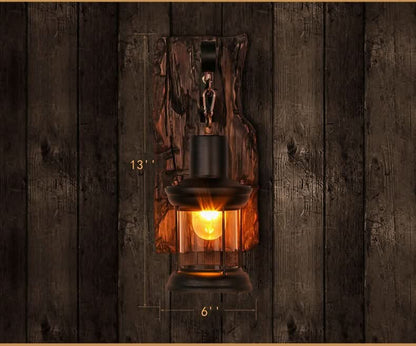 Skanto | Veritas Wall Lamp – Glass Cylinder with Wood Base & Modern LED Design