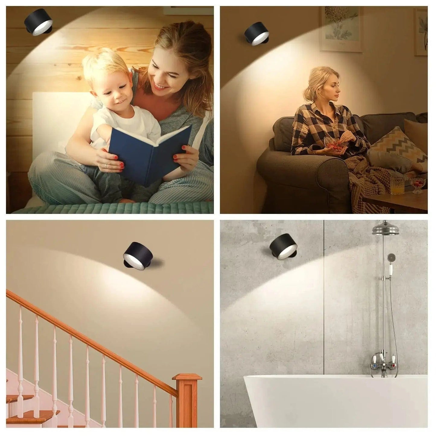 Skanto | Battery Powered Wall Light | Rechargeable, 360° Adjustable & Wireless for Bedrooms, Hallways & Reading Nooks