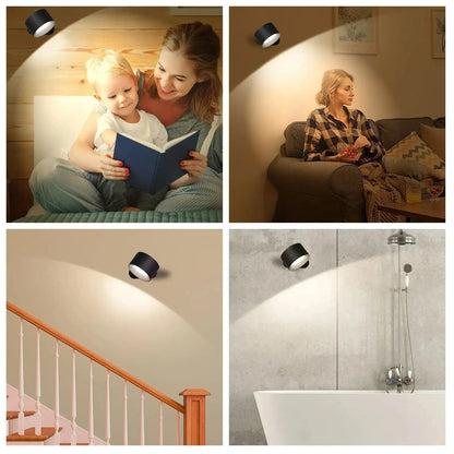 Skanto | Battery Powered Wall Light | Rechargeable, 360° Adjustable & Wireless for Bedrooms, Hallways & Reading Nooks