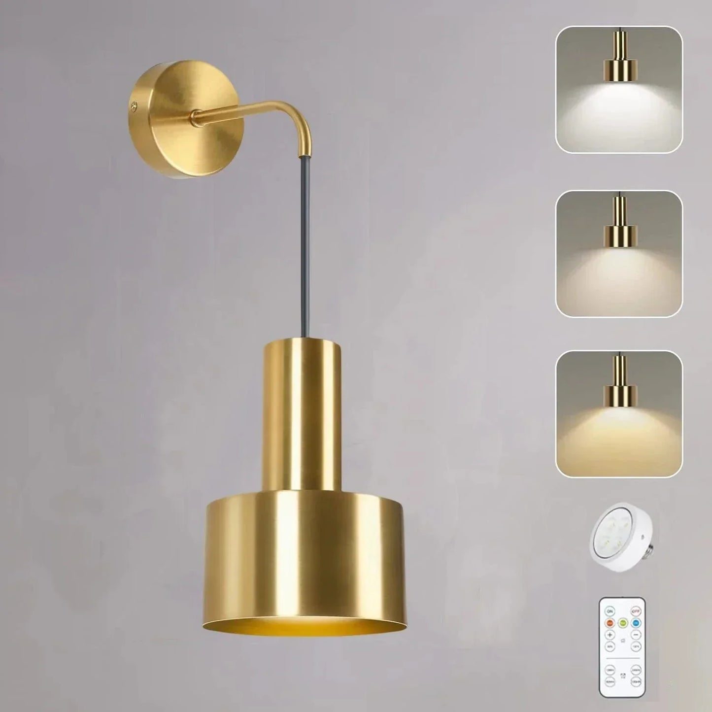 Skanto | Wire Lamp with Rechargeable Battery | Remote Control, Adjustable Brightness and Color Temperature for Bedrooms and Hallways