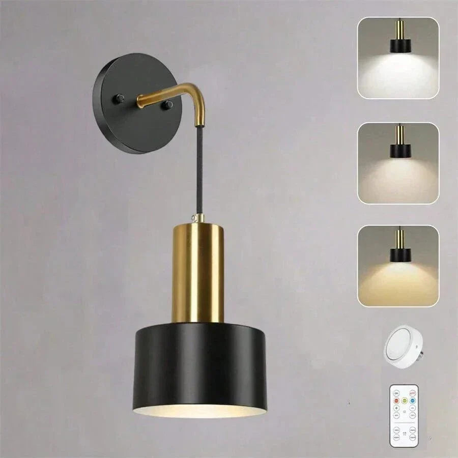 Skanto | Wire Lamp with Rechargeable Battery | Remote Control, Adjustable Brightness and Color Temperature for Bedrooms and Hallways