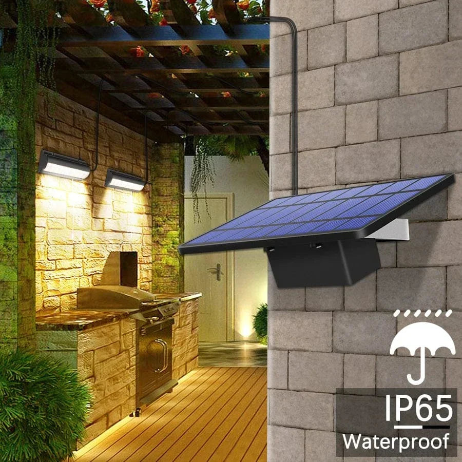 Skanto | Solar Pendant Outdoor Lighting | Double or Single Head, IP65 Waterproof & Solar Powered for Patios, Barns, and Indoor Use