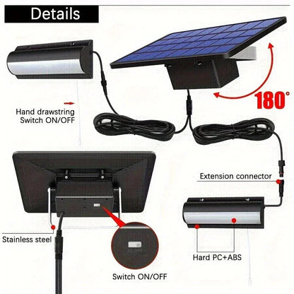 Skanto | Solar Pendant Outdoor Lighting | Double or Single Head, IP65 Waterproof & Solar Powered for Patios, Barns, and Indoor Use
