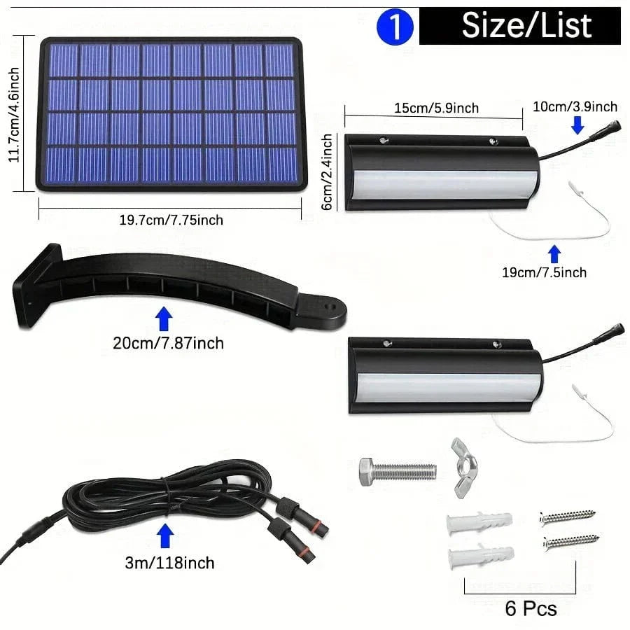 Skanto | Solar Pendant Outdoor Lighting | Double or Single Head, IP65 Waterproof & Solar Powered for Patios, Barns, and Indoor Use