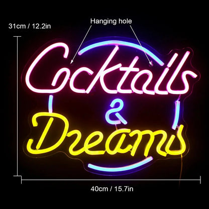 Skanto | Lively Cocktails & Beer LED Neon Sign