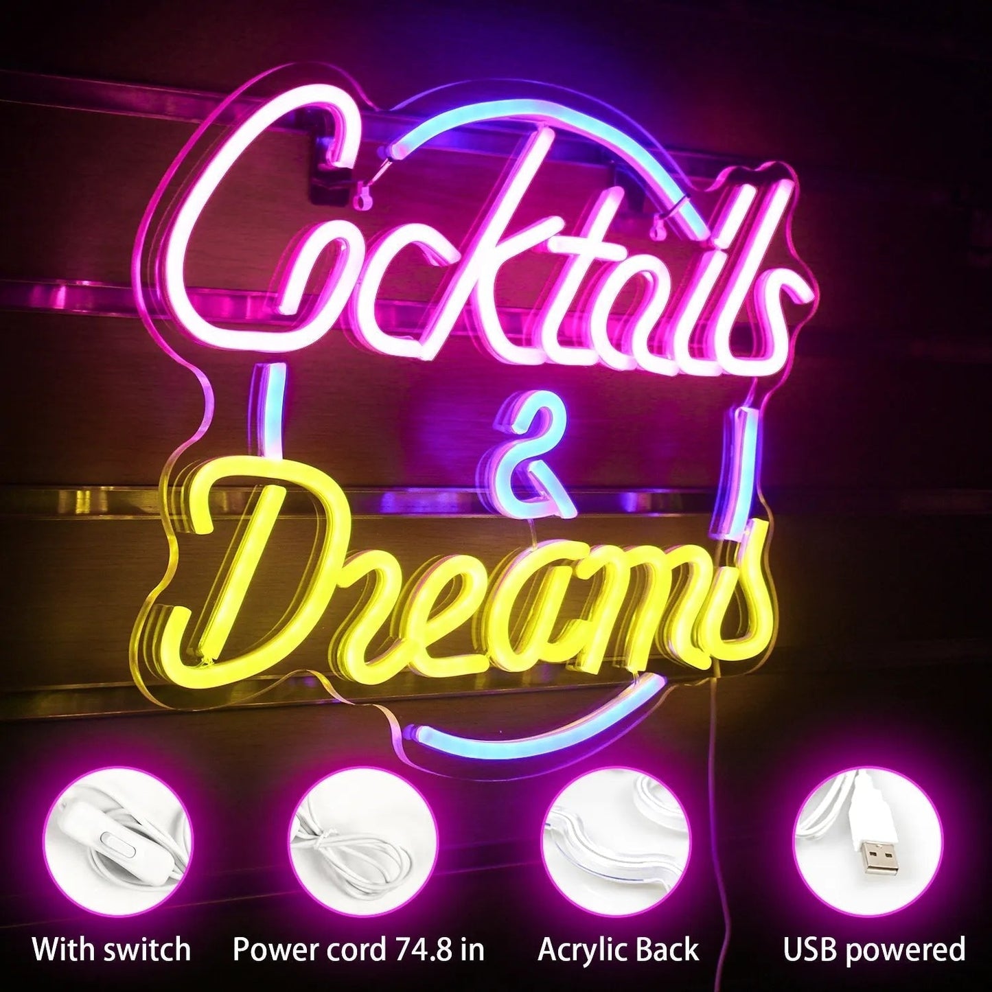 Skanto | Lively Cocktails & Beer LED Neon Sign