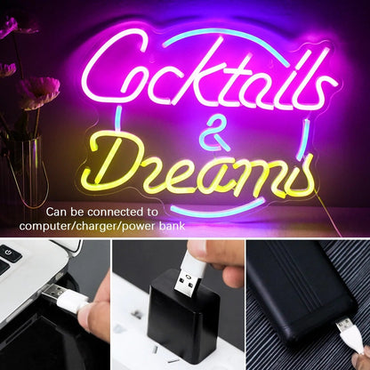 Skanto | Lively Cocktails & Beer LED Neon Sign
