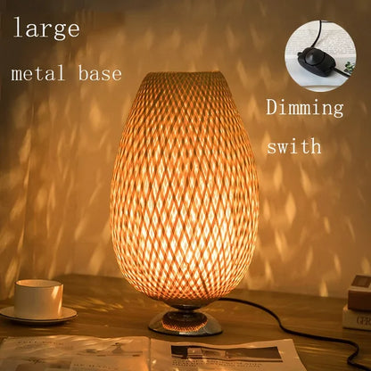 Skanto | Vintage Bamboo Table Lamp - TimberGlow