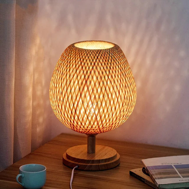 Skanto | Vintage Bamboo Table Lamp - TimberGlow