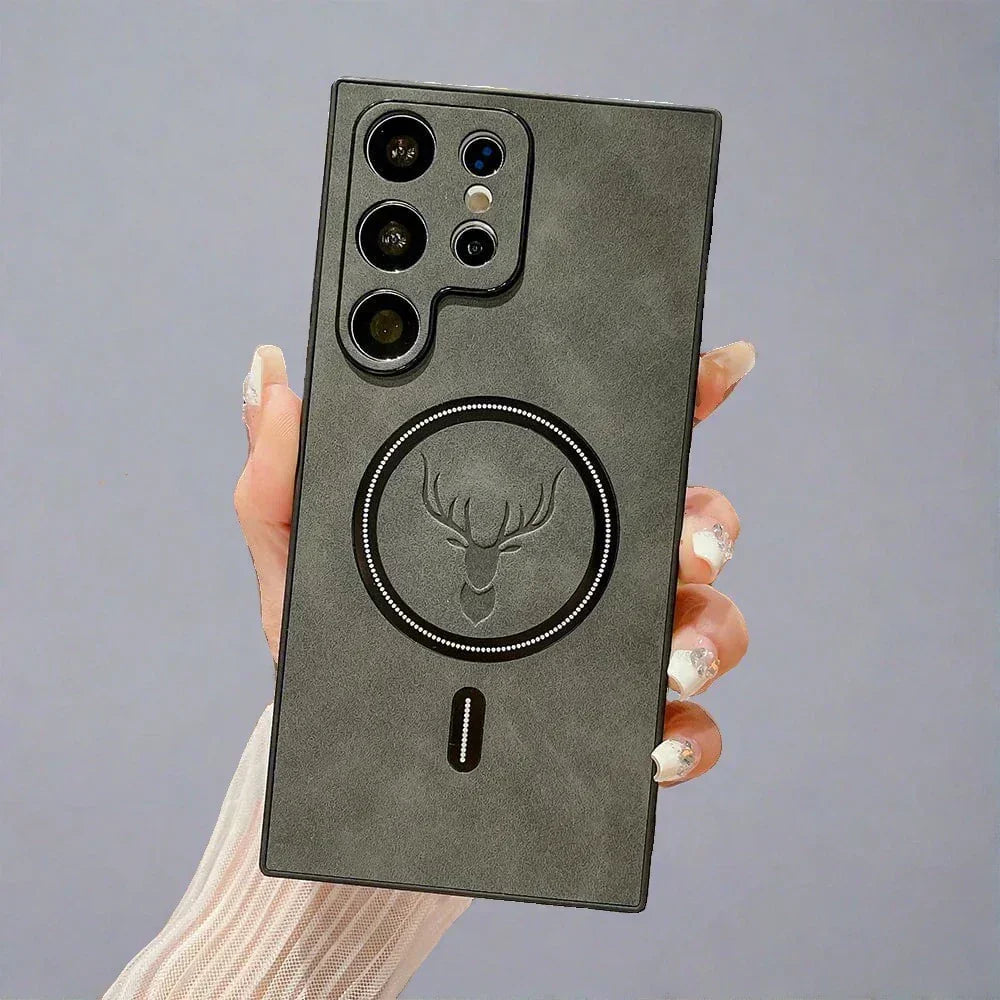 Skanto | Leather Case for Samsung Phone | Magnetic Wireless Charging Case