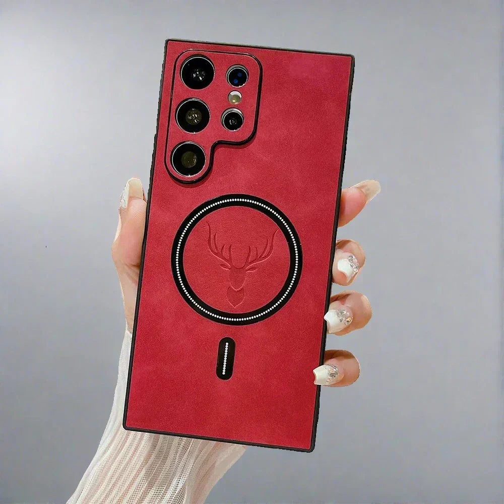 Karnz | Leather case for Samsung phone | Magnetic wireless charging case