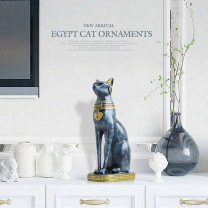 Skanto | Vintage Style Luxurious Egyptian Cat Sculpture
