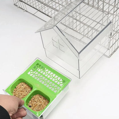 External Bird Feeder and Bathhouse – Space-saving Anti-Spill Feeding Solution | Bowlift