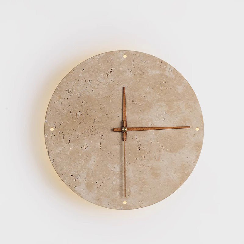 Bring your space to life with the Wabi-Sabi travertine wall clock.