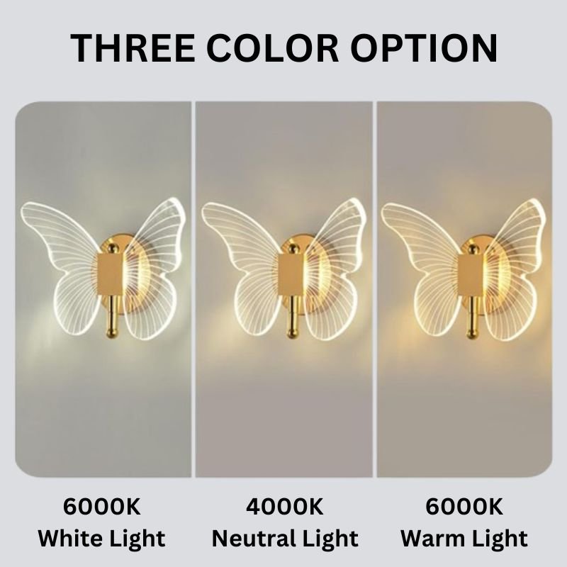 Skanto | FloraVyne LED Wall Lamp – Butterfly-shaped design lamp with 3 light modes, energy-saving and elegant