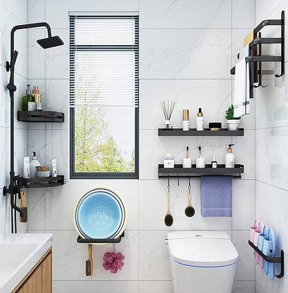 Skanto | Hanging Bathroom Shelf with Practical Towel Holder