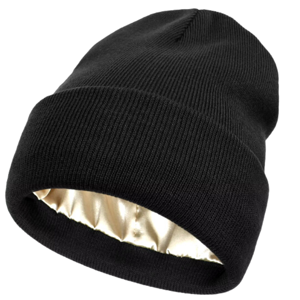 Warm Knit Hat with Satin Lining